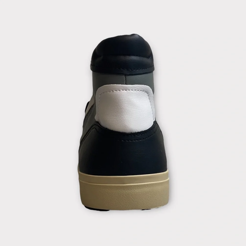 Zara Black Gray & White Hi-Top Taupe Sole Sneakers